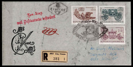 Reko FDC Brief  Mit Postkutsche Befördert ( Rote Schrift Linz )  Vom 12.12.1972 - Storia Postale