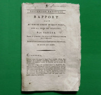 D-FR Révolution 1793 Rapport Fait Au Nom Du Comité De Salut Public Sur La Prise De Charleroi Par Barère - Historische Documenten
