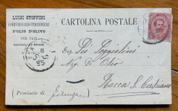 OLIO D'OLIVA - ASSISI LUIGI STOPPINI  6/12/1895 - CARTOLINA PUBBLICITARIA AUTOGRAFA X PIO POGGIOLINI - ROCCA S.CASCIANO - Marcophilie