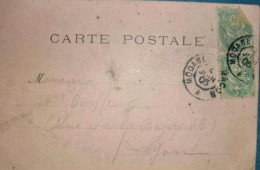 Cachet Ambulant "MODANE A MACON 1905" Indice 3 Blanc Cp Tenay - Paiement Par MANGOPAY Uniquement - Railway Post