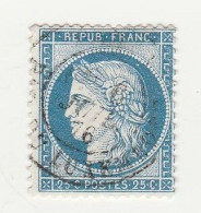 France N° 60 Ceres Dentelé III éme Rep.  Emission De Bordeaux 25 C Bleu - 1871-1875 Cérès