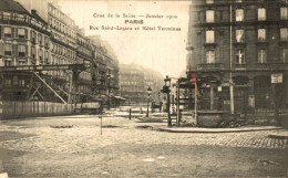PARIS CRUE DE LA SEINE RUE SAINT LAZARE ET HOTEL TERMINUS - De Overstroming Van 1910