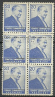 Turkey; 1955 Regular Stamp 20 K. ERROR "Double Perf." - Unused Stamps