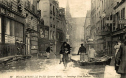 INONDATIONS DE PARIS SAUVETAGE PLACE MAUBERT - Inondations De 1910