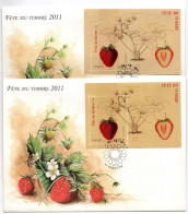 Col38 Variété 2011 Blocs F4535 Fraise Fête Du Timbre Deux Teinte + Décalage Voir Description - Usados