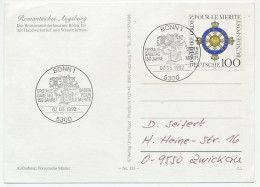 Card / Postmark Germany 1992 Order Of Merit - Book - Owl - Harp - Palette - Andere & Zonder Classificatie