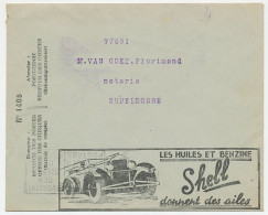 Postal Cheque Cover Belgium 1934 Oil - Shell - Car - Anal Itch Cream - Paper  - Autres & Non Classés