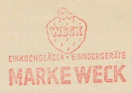 Meter Card Deutsche Post / Germany 1951 Weck Jars - Strawberry - Frutas