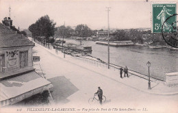 Villeneuve La Garenne - Vue Prise Du Pont De L'ile Saint Denis   -  Café - Tabac - Vins - Peniche - CPA °J - Other & Unclassified