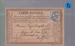 Un Timbre 15 C  Type Sage   Sur Carte Postale   Année 1876  Destination  Clairvaux   Aube - 1877-1920: Periodo Semi Moderno