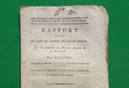 D-FR Révolution 1794 Barère Rapport Sur La Bataille De Fleurus - Documents Historiques