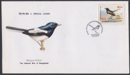 Bangladesh 2010 Private Cover Magpie Robin, Bird, Birds, International Stamp Exhibition - Bangladesh