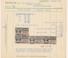 Omzetbelasting Diverse Waarden - Nijmegen 1940 - Revenue Stamps