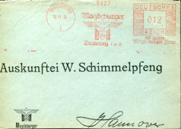 X0323 Germany Reich,red Meter Freistempel Magdeburg 1934  (front Of Cover) - Frankeermachines (EMA)