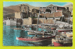 66 COLLIOURE N°2 Ensemble Du Port Et La Citadelle Des Templiers En 1957 S.N.E Narbo Albi Envoyée à Liège En Belgique - Collioure