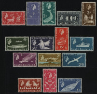Süd-Georgien 1963 / 1970 - Mi-Nr. 9-23 ** - MNH - Freimarken - Fauna (I) - Georgias Del Sur (Islas)