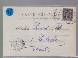 Un Timbre 10 C  Type Sage   Sur Carte Postale   Année 1900     Destination  Pontarlier  Doubs - 1877-1920: Periodo Semi Moderno