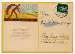 Germany 1931 Illustrated Postcard; Badbergen - Carl Maack To Schiplage; 8pf. Friedrich Ebert - Brieven En Documenten