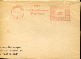 X0324 Germany Reich,red Meter Freistempel Magdeburg 1937  Sparkasse Giroverband  (front Of Cover) - Machines à Affranchir (EMA)
