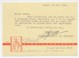 Firma Briefkaart Delft 1952 - Kleding  - Non Classés