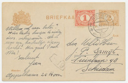 Briefkaart G. 88 A I / Bijfrankering Hoorn - Schiedam 1917 - Material Postal