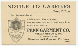 Postal Stationery USA - Privately Printed Uniforms And Caps For Postmen - Other & Unclassified