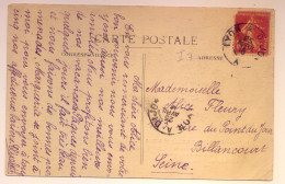 Rare Cachet Ambulant "LYON A DIJON 1916" Indice 7 Semeuse Frappe Superbe - Paiement Par MANGOPAY Uniquement - Spoorwegpost