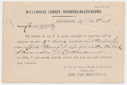 Spoorwegbriefkaart G. HYSM23 C - Locaal Te Amsterdam 1888 - Ganzsachen