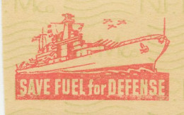 Meter Cut USA 1942 Navy Ship - Save Fuel For Defense - WW2 (II Guerra Mundial)