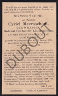 WOI - Soldaat C. Meersschaut °1887 Scheldewindeke †1915 Diksmuide - Lid Der Franschmansgilde Oosterzele  (F565) - Avvisi Di Necrologio