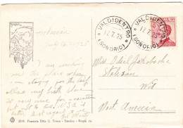 ITALIA Lettera Valdidentro (Sonodrio) 17 VII 1925 A USA - Marcofilía
