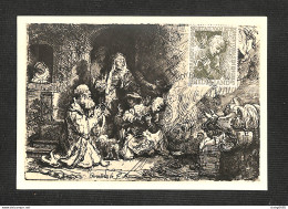 PAYS-BAS - NEDERLAND - Carte MAXIMUM 1956 - Biddende Tobias Met Zijn Familie - Rembrandt - Cartas Máxima