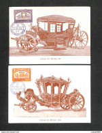 PORTUGAL - 2 Cartes Maximum 1952 - COCHE DO SÉCULO XVI Et XVIII - Cartes-maximum (CM)