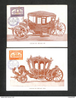 PORTUGAL - 2 Cartes Maximum 1952 - COCHE DO SÉCULO XVI Et XVIII - Maximum Cards & Covers