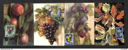 SAINT-MARIN - SAN MARINO - 4 Cartes MAXIMUM 1958 - Fruits - Otros & Sin Clasificación