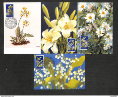 SAINT-MARIN - SAN MARINO - 4 Cartes MAXIMUM 1958 - Fleurs - Andere & Zonder Classificatie