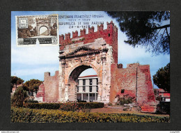 SAINT-MARIN - SAN MARINO - Carte MAXIMUM 1959 - RIMINI - Arc D'Auguste - Arco D'Augusto - Autres & Non Classés