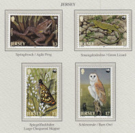 JERSEY 1989 WWF Frog, Owl, Birds, Reptiles, Butterflies Mi 480-483 MNH(**) Fauna 764 - Nuevos