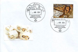 2024. Turrón Cake. ANDORRA. (Nougat Andorran),  Lettre "Oficina Postal D'Andorra" - Levensmiddelen