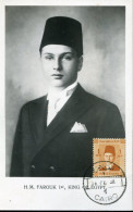 X0328 Egypt, Maximum Card 1938 The King Farouk - Briefe U. Dokumente