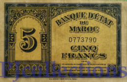 MOROCCO 5 FRANCS 1943 PICK 24 VF - Maroc