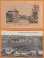 Lot De 2  CPA De    LA  FERTE  BERNARD    Vue Générale Et La Prairie + Rue Florent   Voyagées - La Ferte Bernard