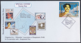 Bangladesh 2012 Special Cover STamp Day, Gandhi, Tiger, Magpie Robin Bird, Map, Tagore - Bangladesch