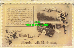 R588470 With Love On My Husbands Birthday. No. 518. Greeting Card - Mundo