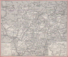 Carte Du Département De La Saône Et Loire (71). Préfecture ... Chemin De Fer, Canal. Larousse 1948. - Documents Historiques