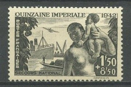 FRANCE 1942 N° 543 ** Neuf MNH Superbe C 1.30 € Avions Planes Femme Africaine Quinzaine Impériale - Ongebruikt
