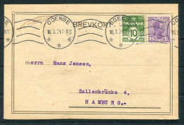 1924 Denmark Odense Business Postcard - Hamburg Germany  - Brieven En Documenten