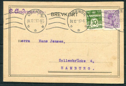 1923 Denmark Odense Business Postcard - Hamburg Germany  - Briefe U. Dokumente