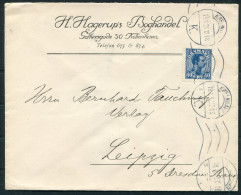 1923 Denmark Hagerup's Boghandel Book Dealer, Copenhagen 40 Ore Cover - Leipzig Germany  - Covers & Documents