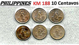 PHILIPPINES Républic Décimal, Petites Monnaies, Femme 10 Centavos  KM 188 - Philippinen